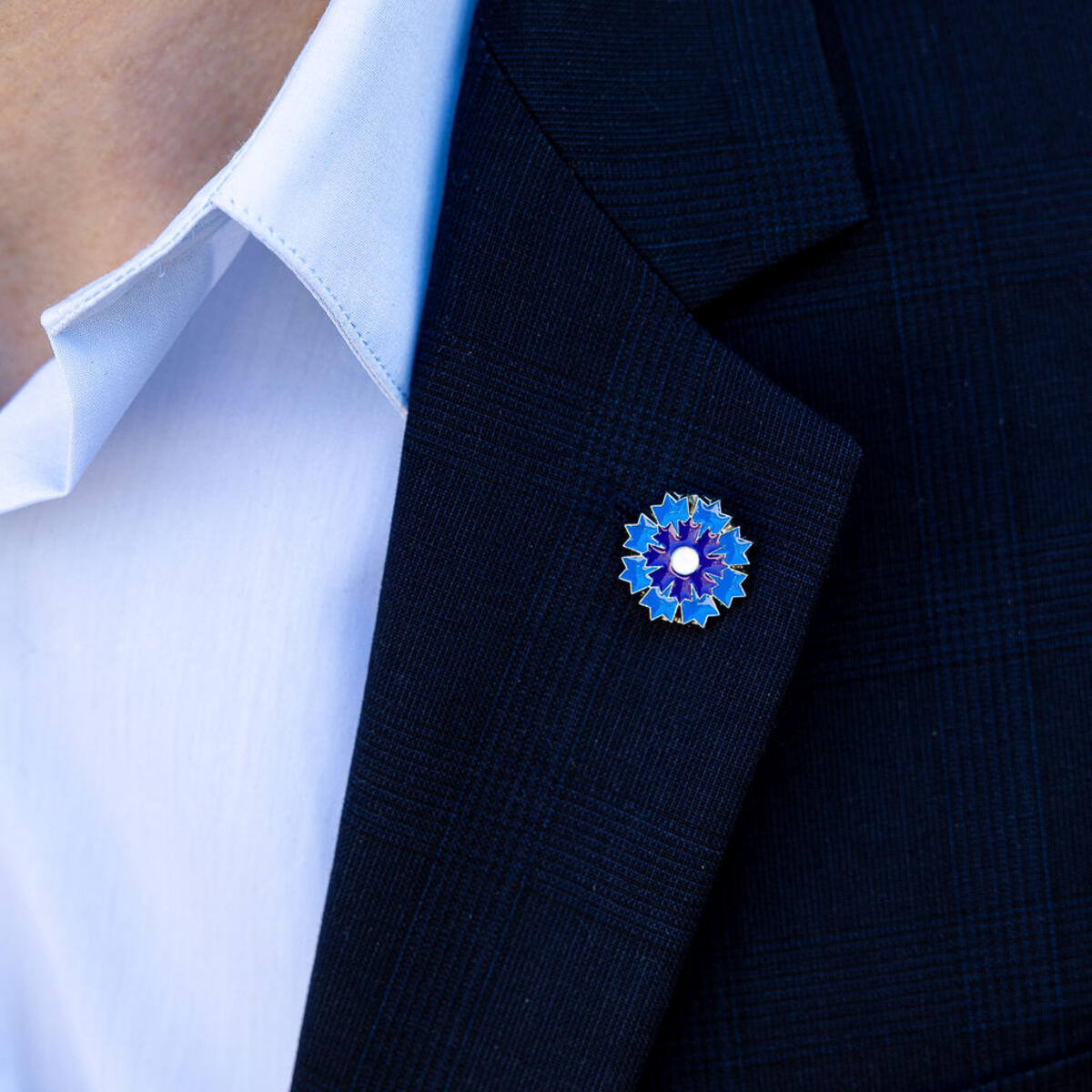 Boutique Bleuet de France - Pin's argenté Bleuet de France - Bleu Horizon