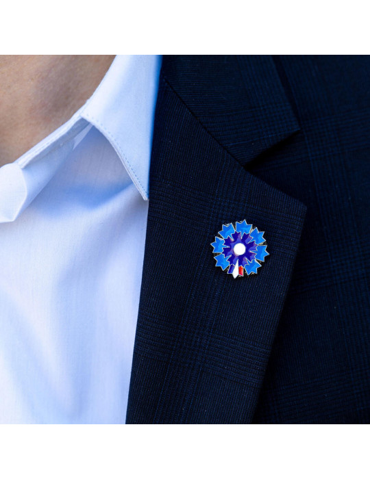 Boutique Bleuet de France - Pin's argenté Bleuet de France - Pétale Tricolore