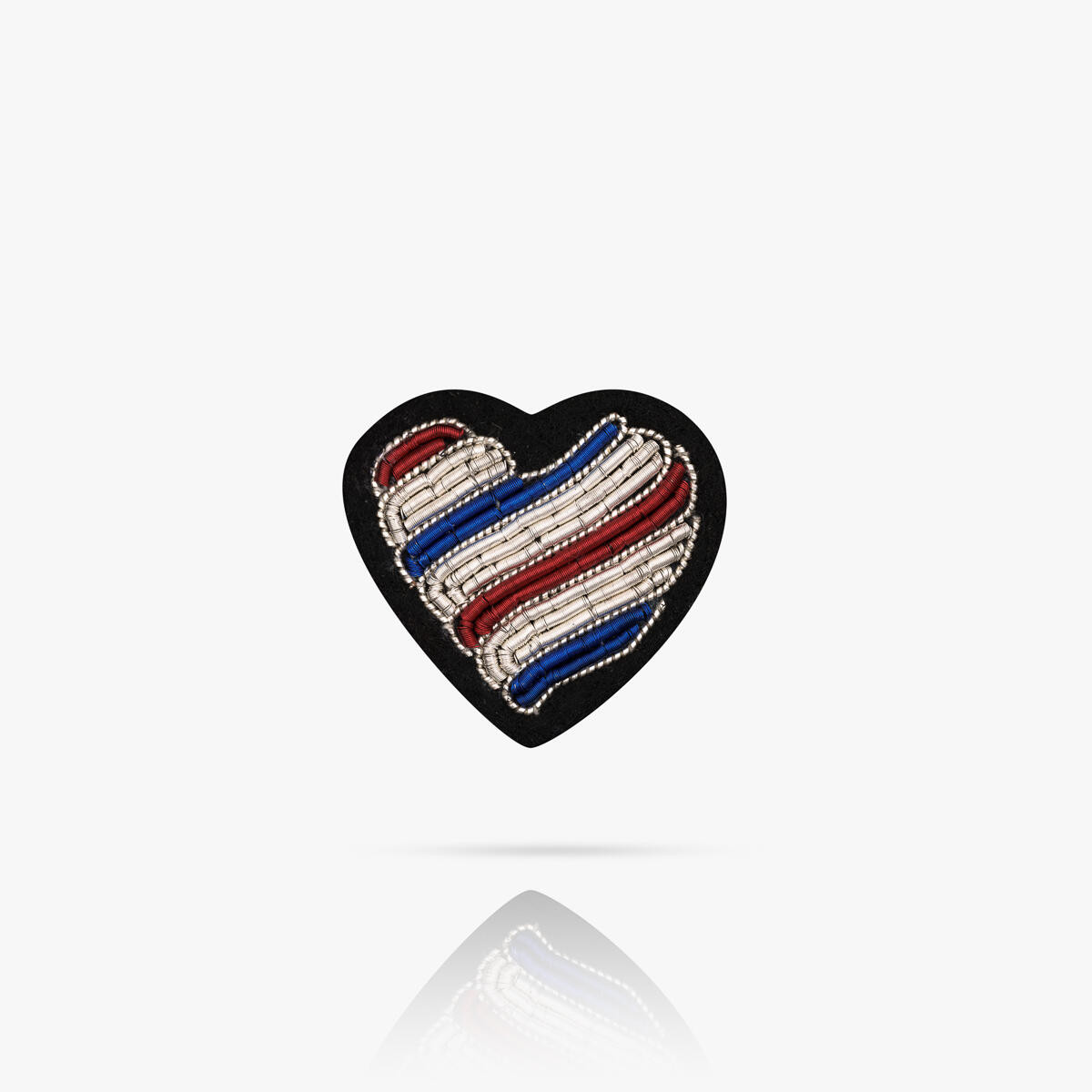 Broche Cœur tricolore brodé