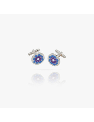 Boutique Bleuet de France - Boutons de manchette argentés Bleuet de...