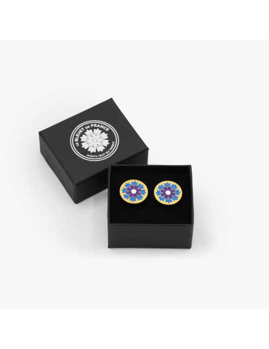 Boutique Bleuet de France - Boutons de manchette argentés Bleuet de...