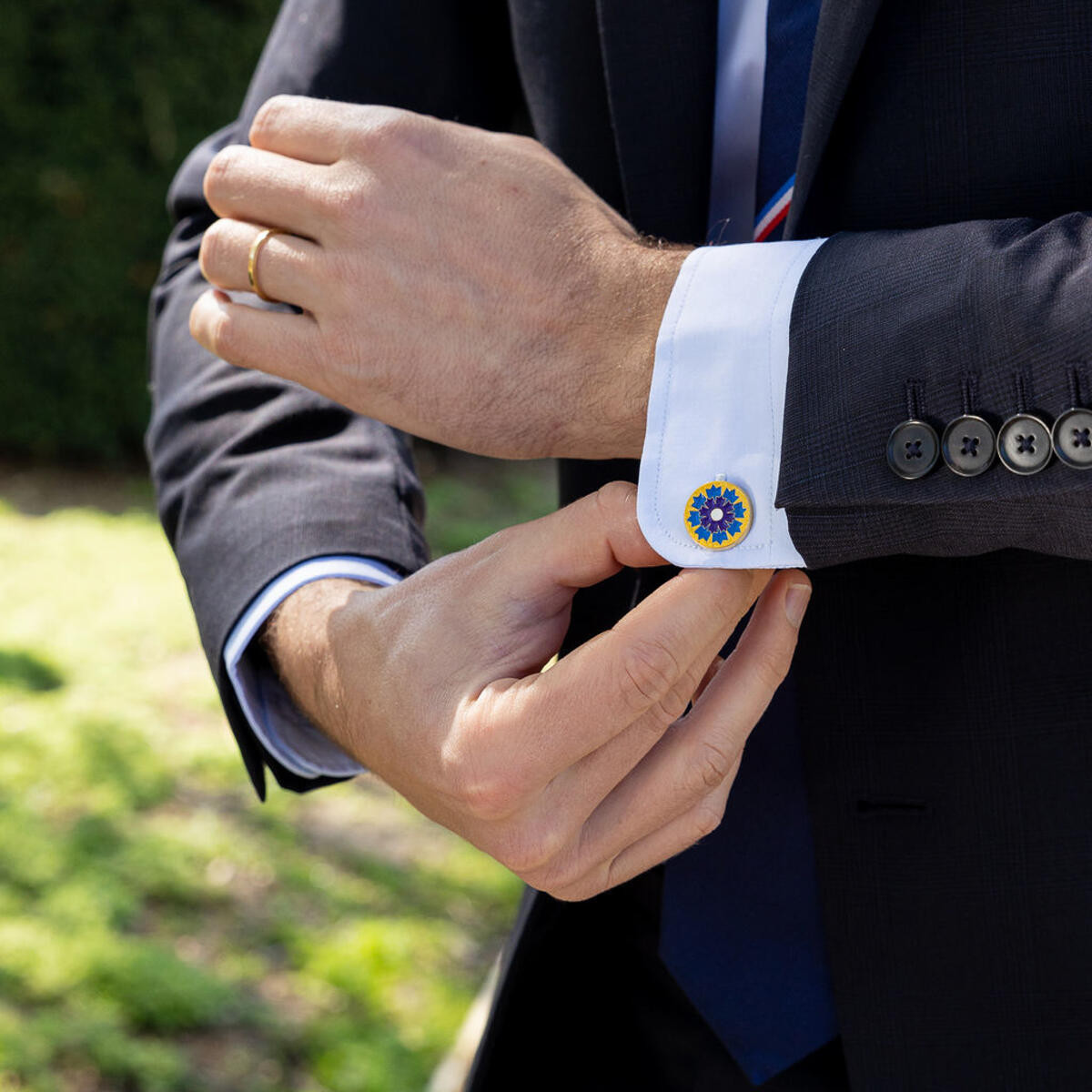 Boutique Bleuet de France - Boutons de manchette argentés Bleuet de...