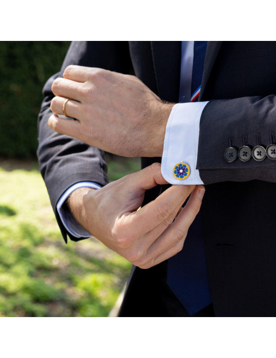 Boutique Bleuet de France - Boutons de manchette argentés Bleuet de...