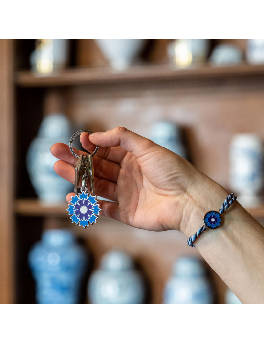 Boutique Bleuet de France - Porte-clé argenté Bleuet de France - Bleu Horizon