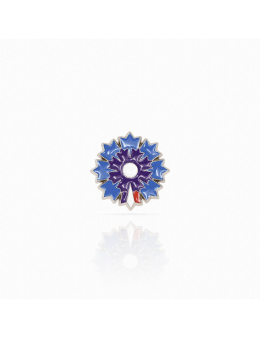 Boutique Bleuet de France - Pin's argenté Bleuet de France - Pétale Tricolore