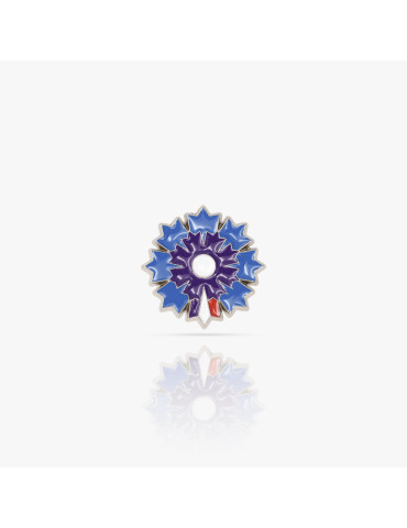 Boutique Bleuet de France - Pin's argenté Bleuet de France - Pétale Tricolore