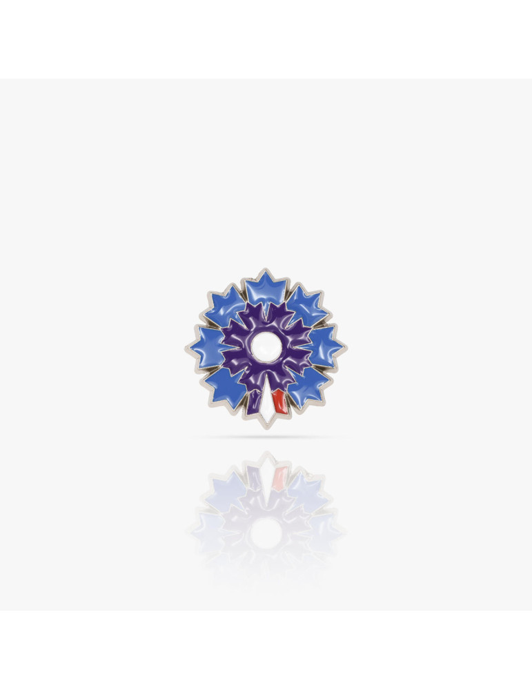 Boutique Bleuet de France - Pin's argenté Bleuet de France - Pétale Tricolore