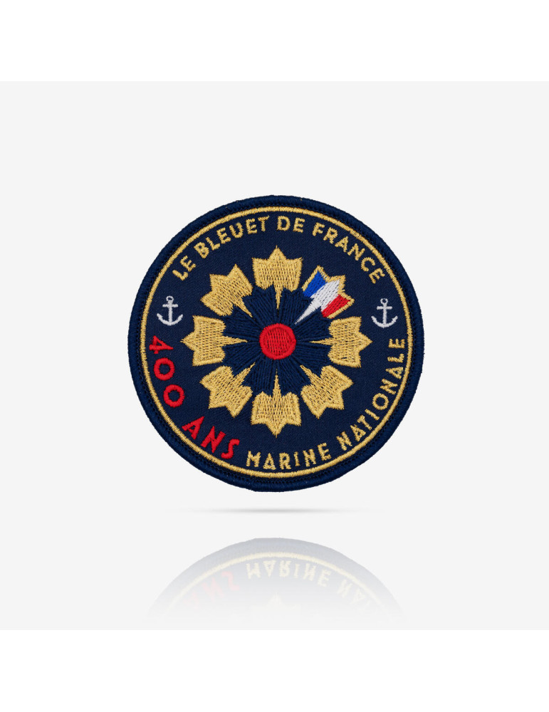 Patch brodé 400 ans Marine Nationale x Bleuet de France