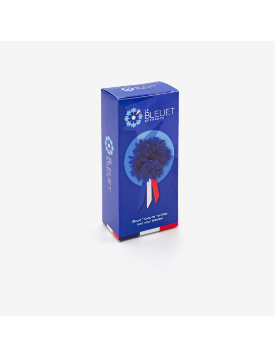 Bleuet "Cocarde" en tissu avec ruban tricolore