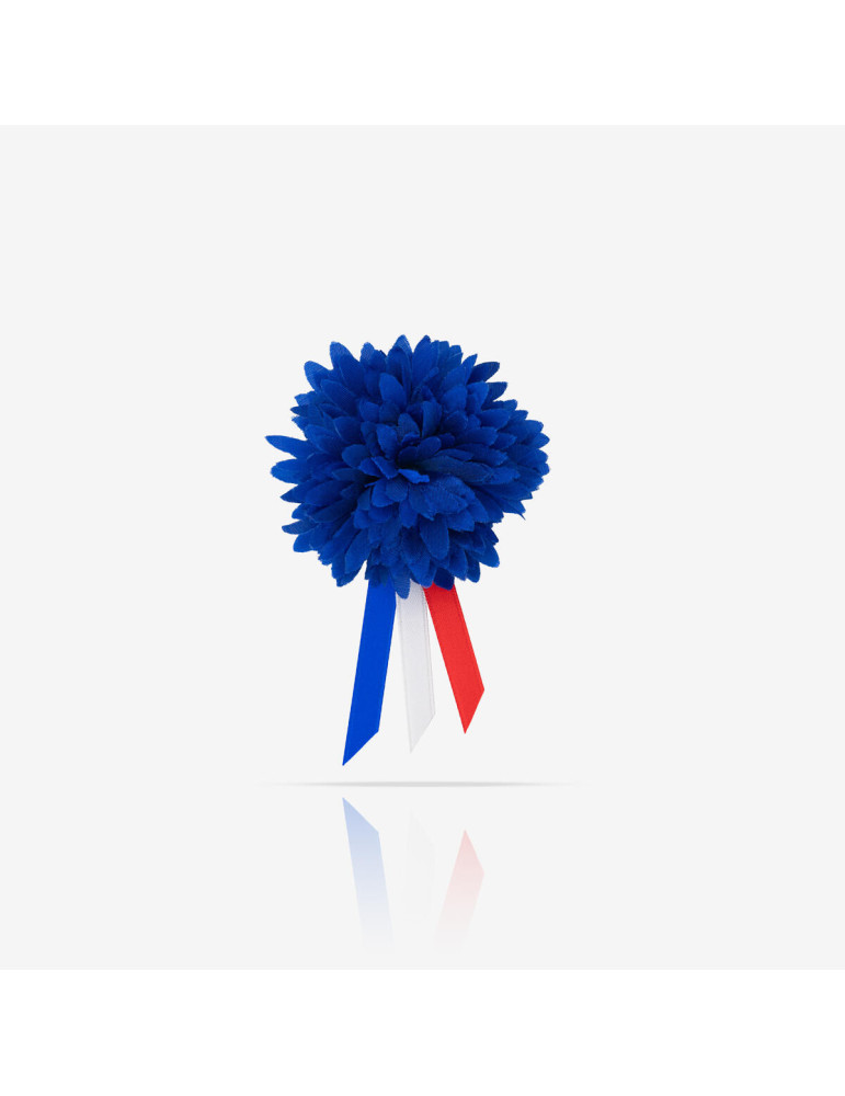 Bleuet "Cocarde" en tissu avec ruban tricolore