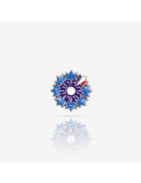 Boutique Bleuet de France - Pin's argenté Bleuet de France - Pétale Tricolore