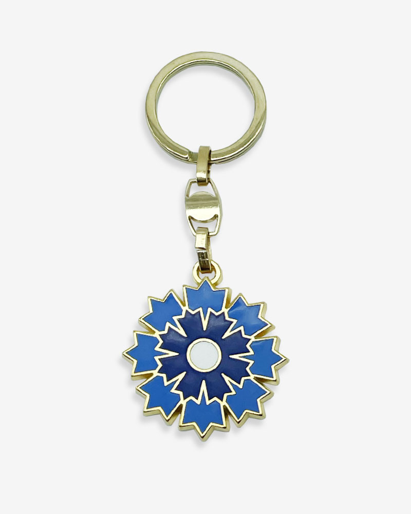 Porte-clé doré Bleuet de France