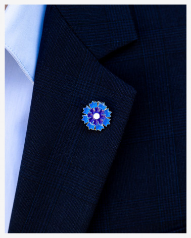 Pin's argenté Bleuet de France - Bleu Horizon