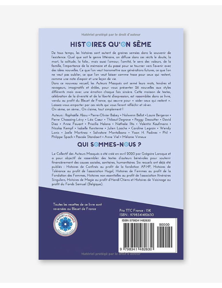 Recueil de nouvelles "Histoires qu'on sème"